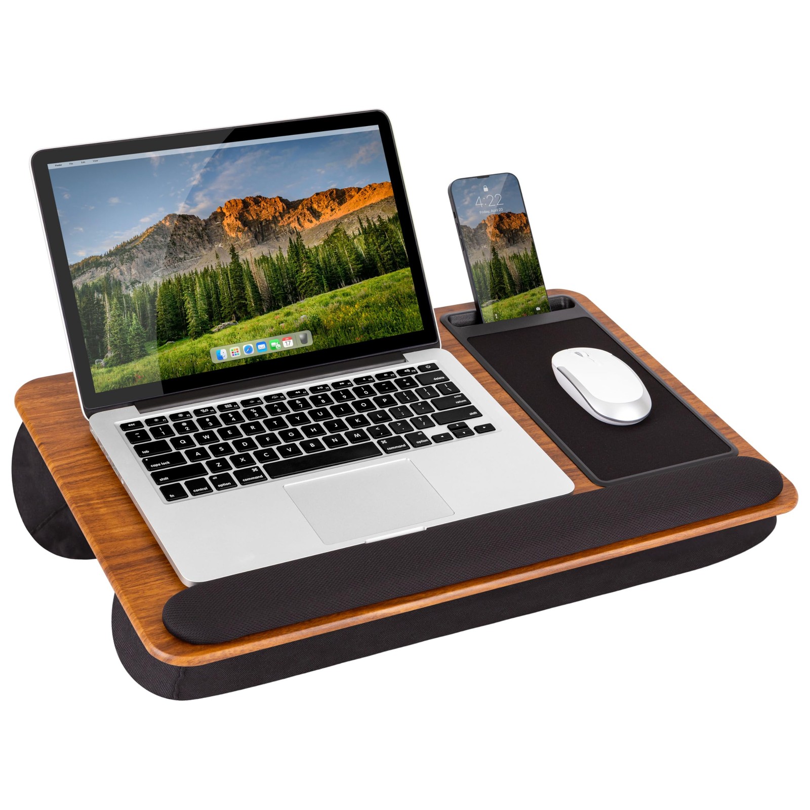 Home Office Pro Lap Desk – Espresso Woodgrain, Fits 15.6” Laptops