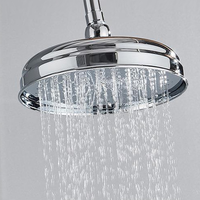 Polished Chrome 8 inch Round Rainfall Shower Head Bathroom Rain Shower head