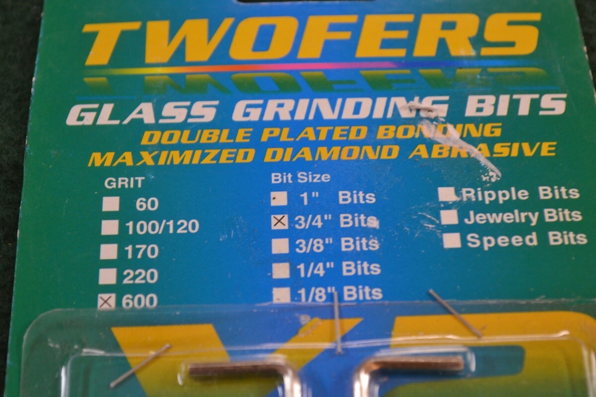 3/4" Twofers Glass Grinding Bits, 2-Pk, 600 Grit