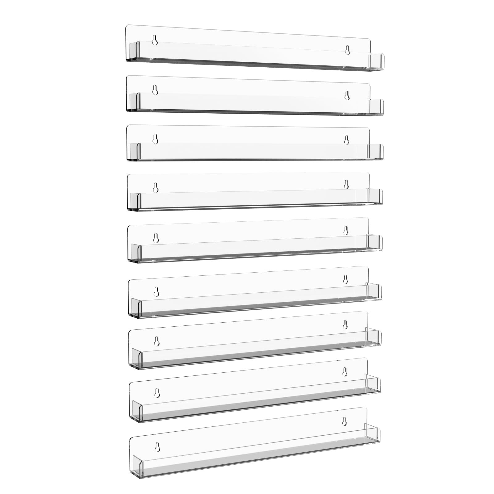 SOVQUEST Nail Polish Shelf Wall 15 15"L x 2"H x 1.6"D inches, Transparent