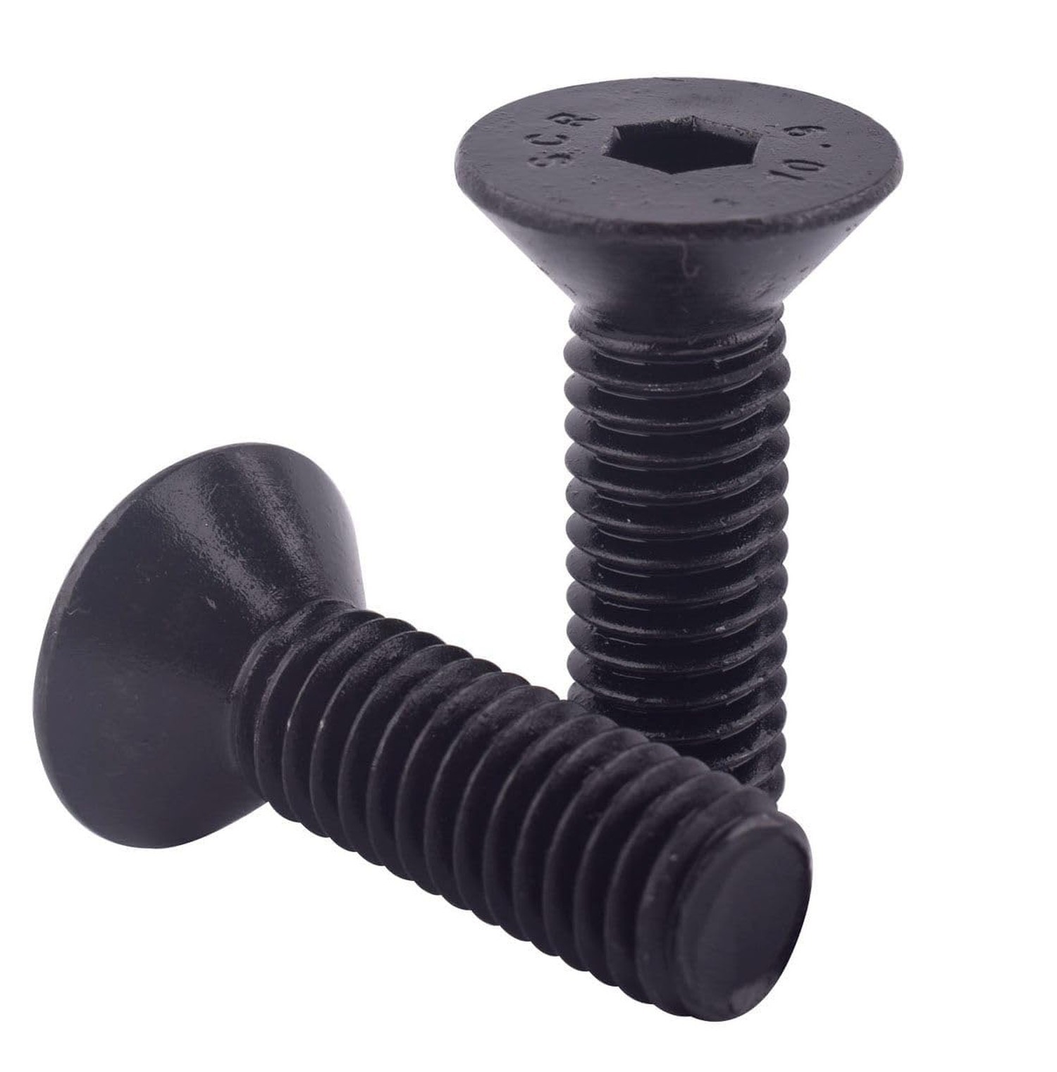 M6-1.0 x 10mm Flat Countersunk Head Screws Socket Cap, Grade 10.9 Black Oxide...