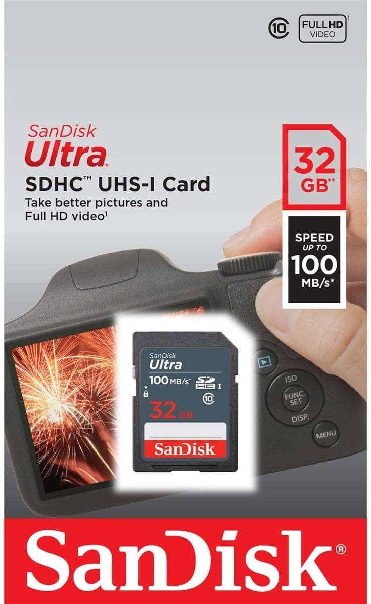 SanDisk 32GB Ultra SDHC UHS I Memory Card Single Unit