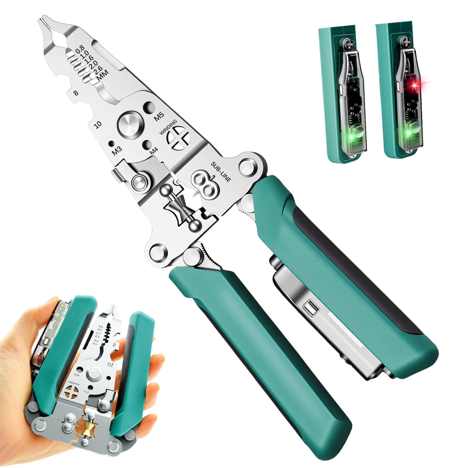 15-in-1 Wire Strippers with Voltage Tester & Dual Alarms，Wire Stripper Pliers...