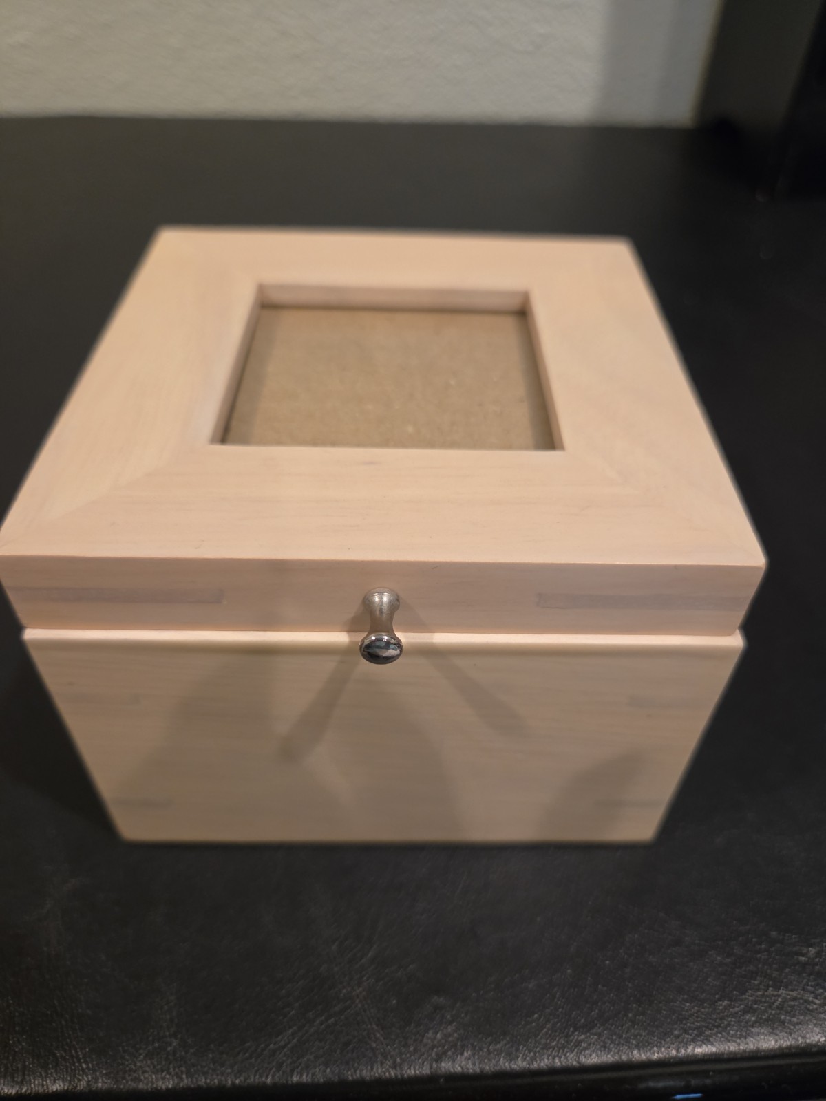 Photo Frame Trinket Box In Natural Wood Color