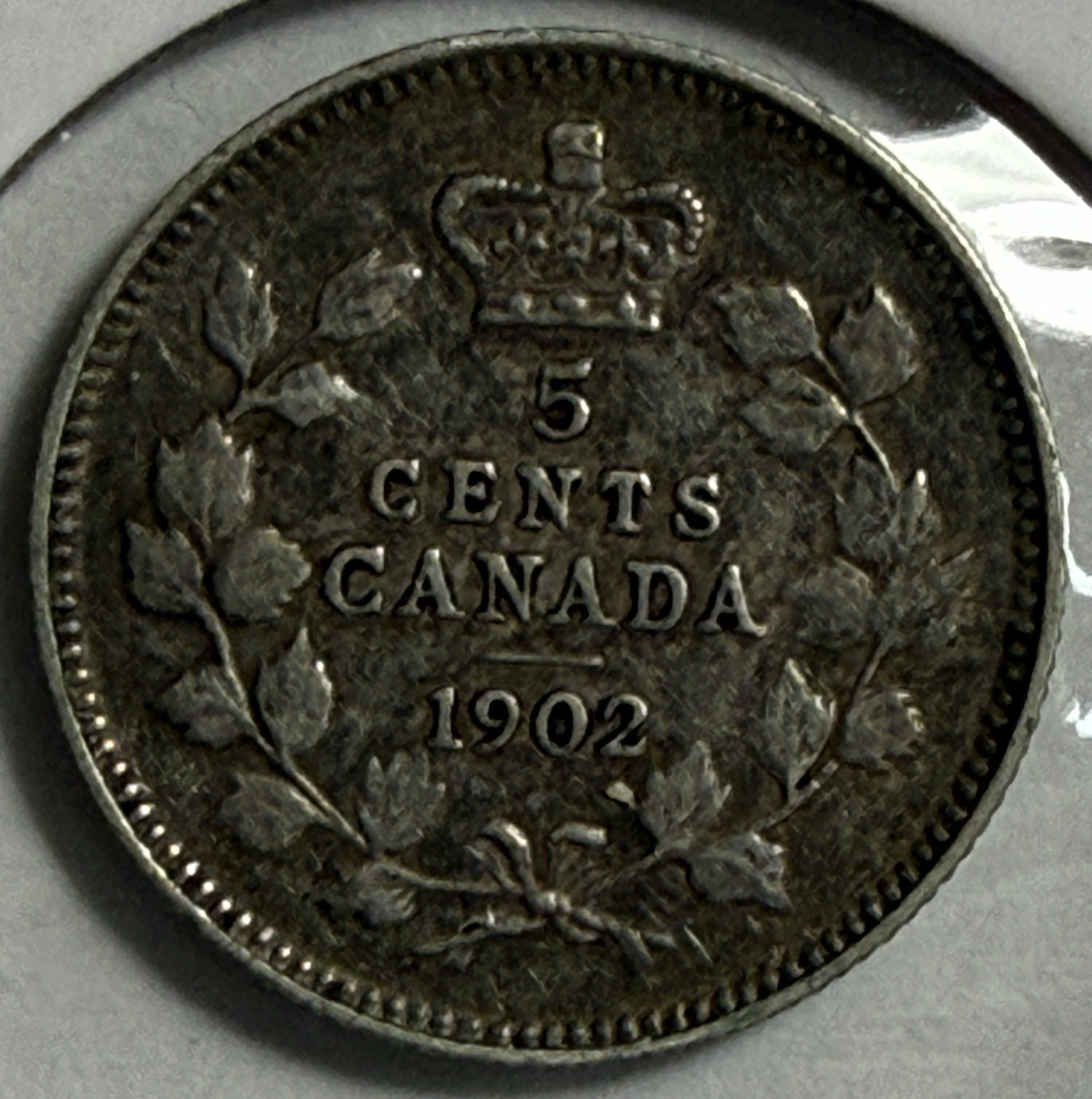 1902 Canada .925 Silver Five 5 Cents 5c KM#13 Edward VII - (6-24)