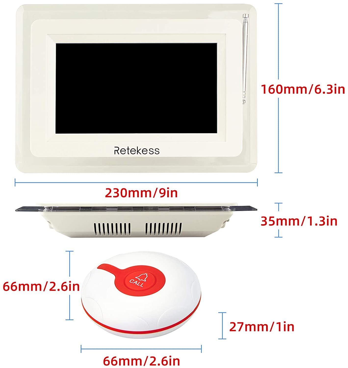 Retekess T114 Wireless Caregive Pager Calling System Host 30 Button Nursing Cafe