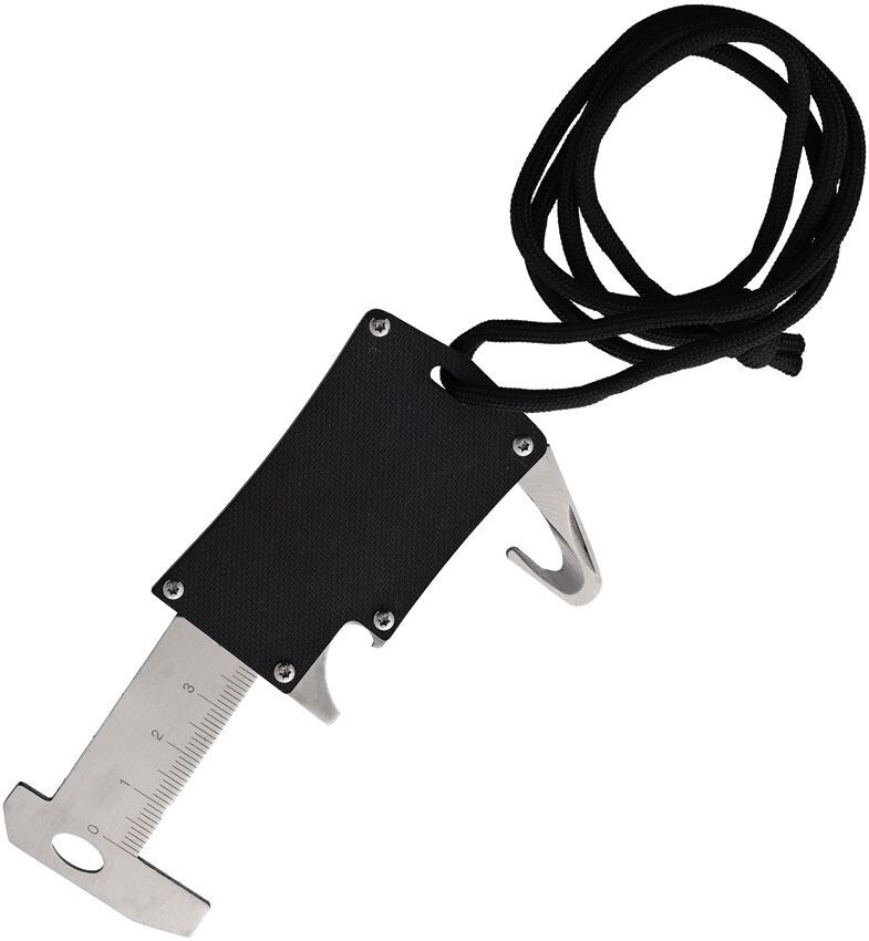 Fred Perrin Multi-Function Caliper Lanyard Loop Bottle Opener Black G10 Handles