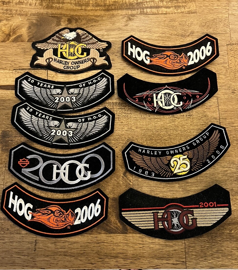 Harley Davidson HOG Harley Owners Group Patches  2000-2008 With Tin