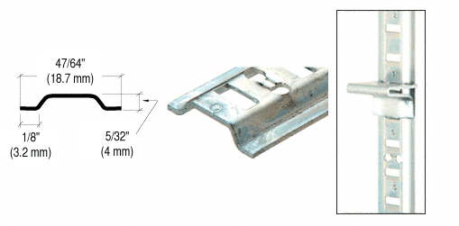CRL KV23348 Brite Zinc 48" Surface Mount Standard