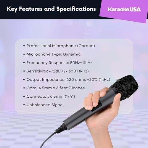 M187 Professional Dynamic Microphone (Corded),Black