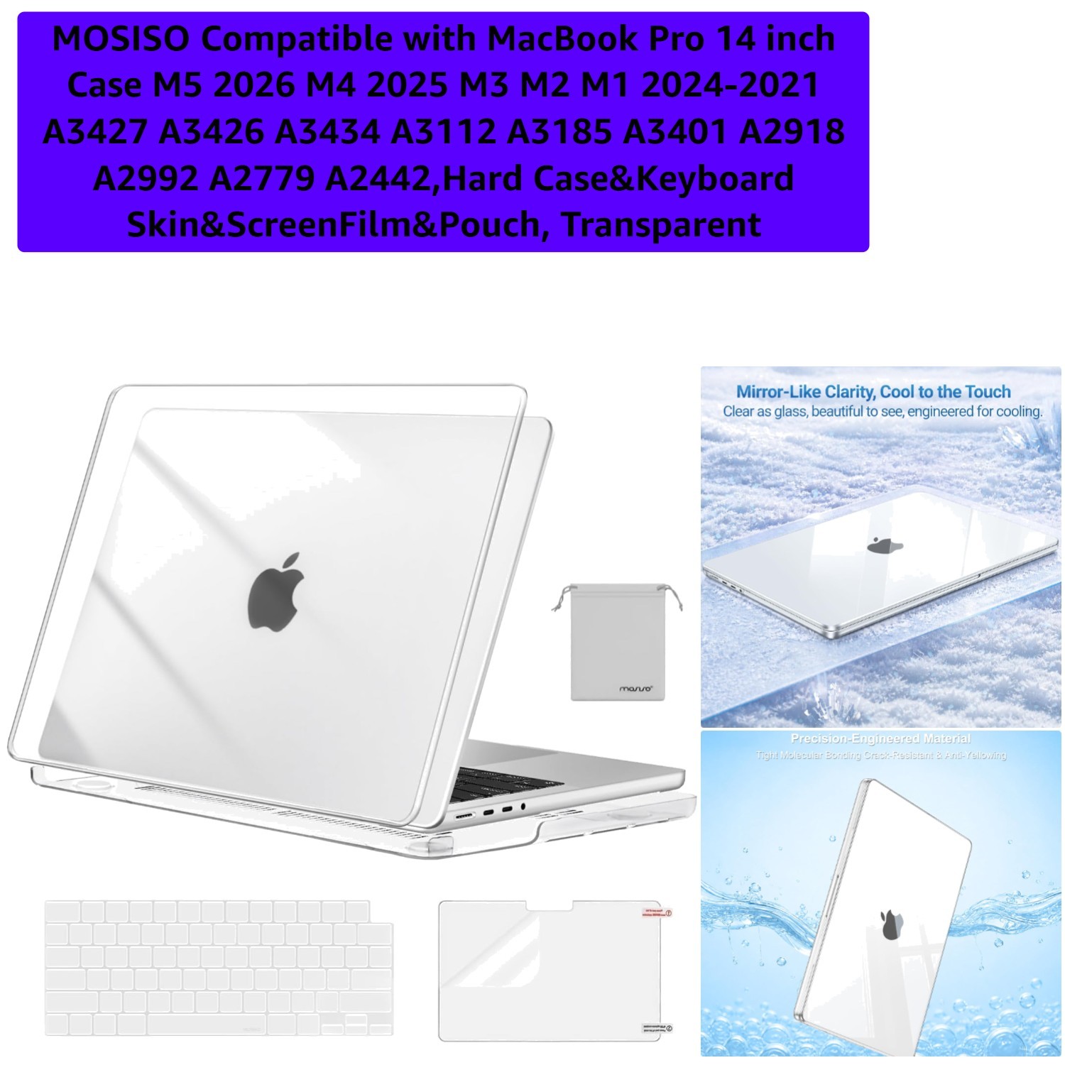 Compatible with MacBook Pro 14 inch Case M5 2026 M4 2025 M3 M2 M1 2024-2021 A...