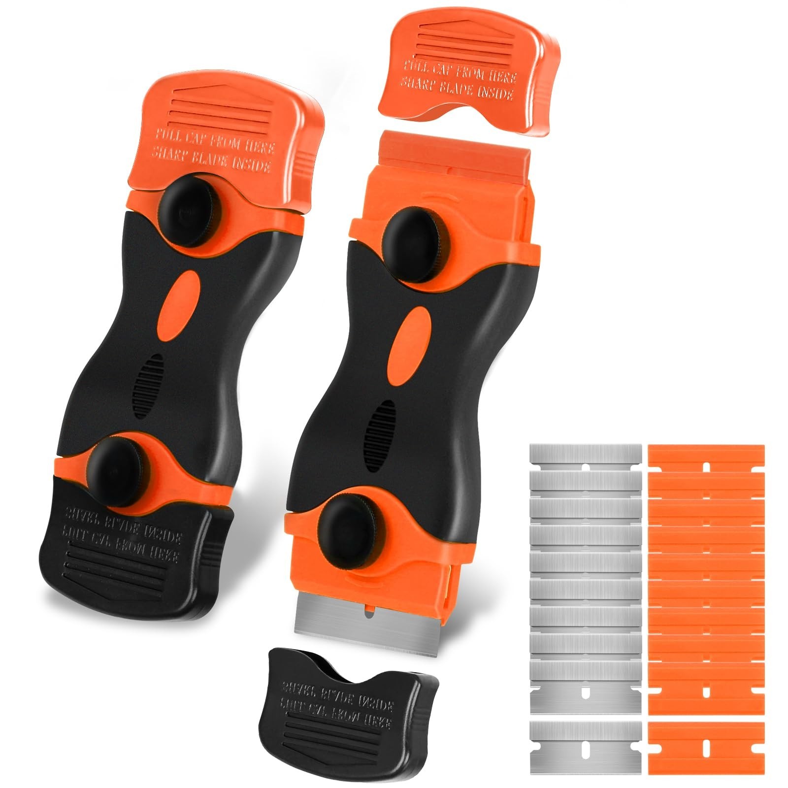 THINKWORK Razor Blade Scraper - 2Pcs Razor Scraper Set with 20Pcs Razor Blade...