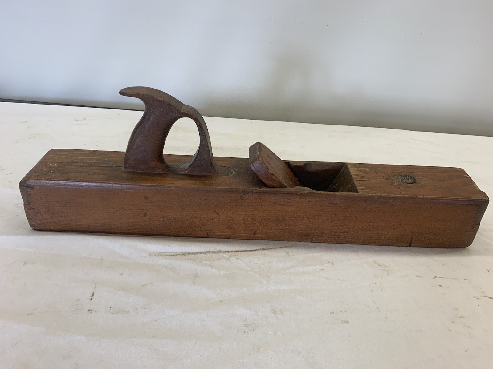 ANTIQUE WOODEN HAND PLANE 22" x 3-1/8" x 3-1/8" Missing Steel Blade