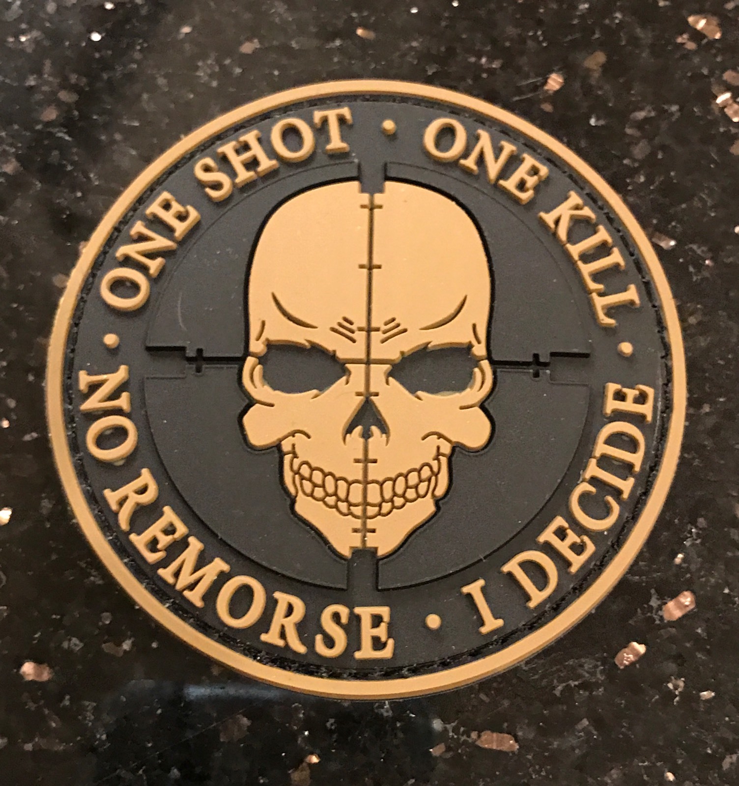 SNIPER ONE SHOT KILL Death Skull DEVGRU PVC SWAT Army 3D Patch