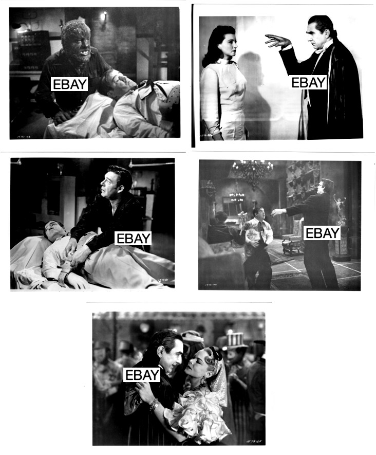 SALE: ABBOTT AND COSTELLO MEET FRANKENSTEIN 1948 HORROR MOVIE PHOTOS LOT (5)