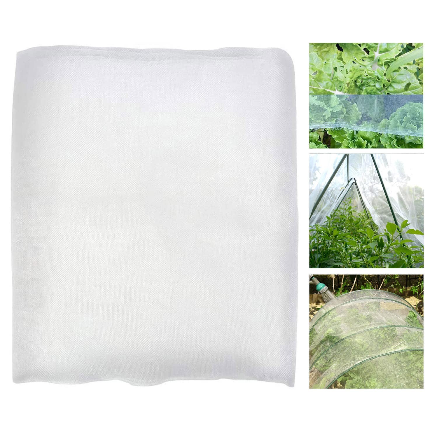 8x12Ft Mosquito Bug Insect Bird Fine Mesh Net Barrier 8Ft x 12Ft, White