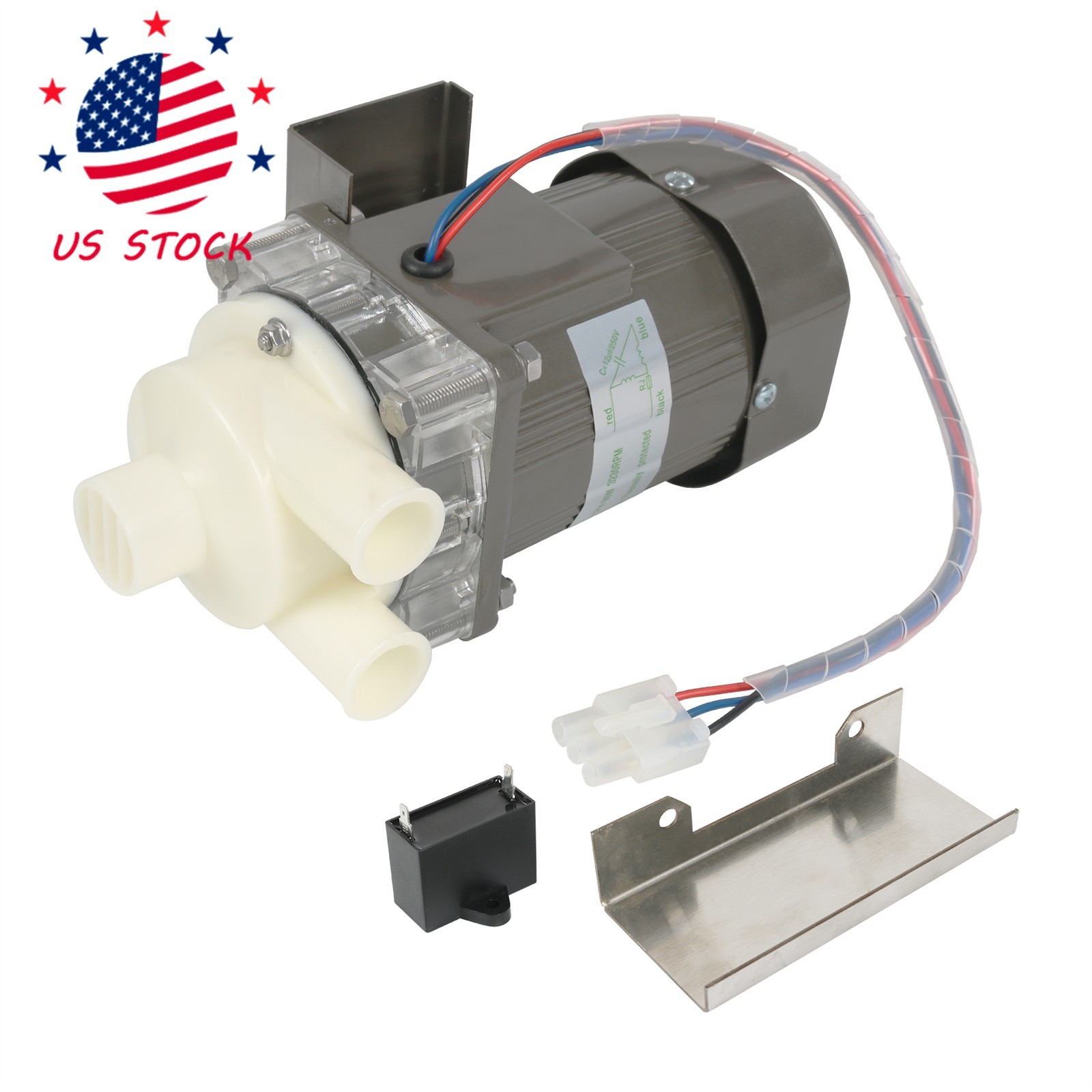 Water Pump S-0731 for Hoshizaki, Ice Machine Motor Assembly with Mounting Plate