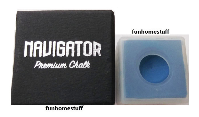 1 pc Navigator Premium Billiard Cue Chalk (Blue) + Silicone Cover, Made in Japan