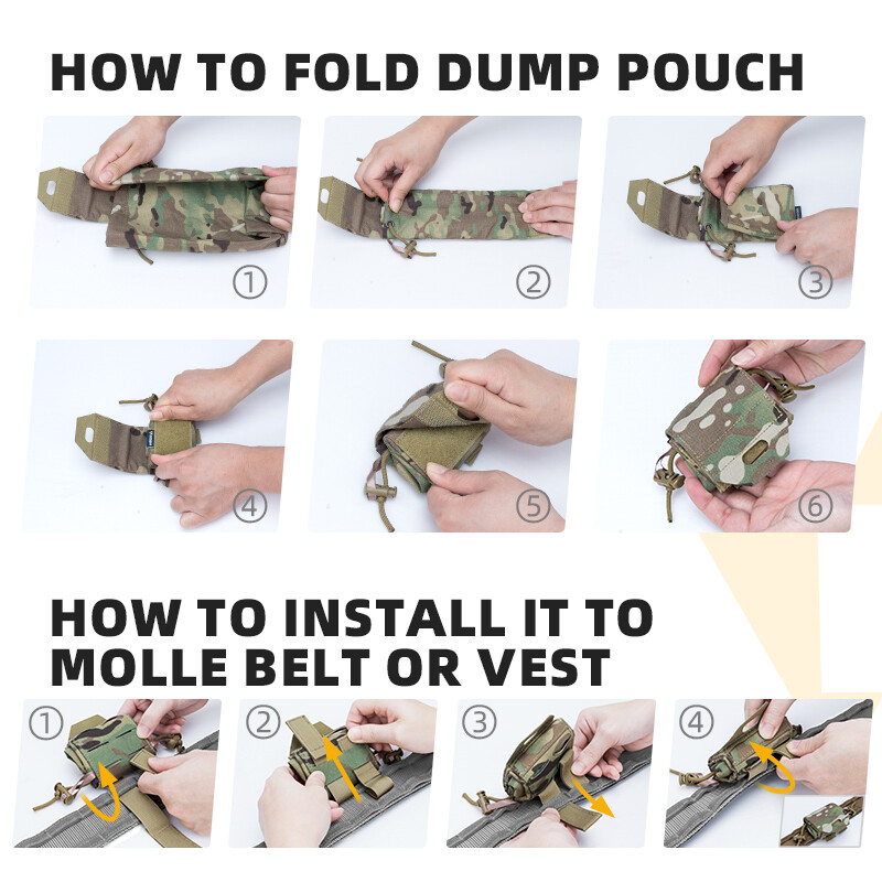 IDOGEAR Tactical Foldable Recycling Bag Dump Pouch MOLLE Drop Pouch Mini Hunting
