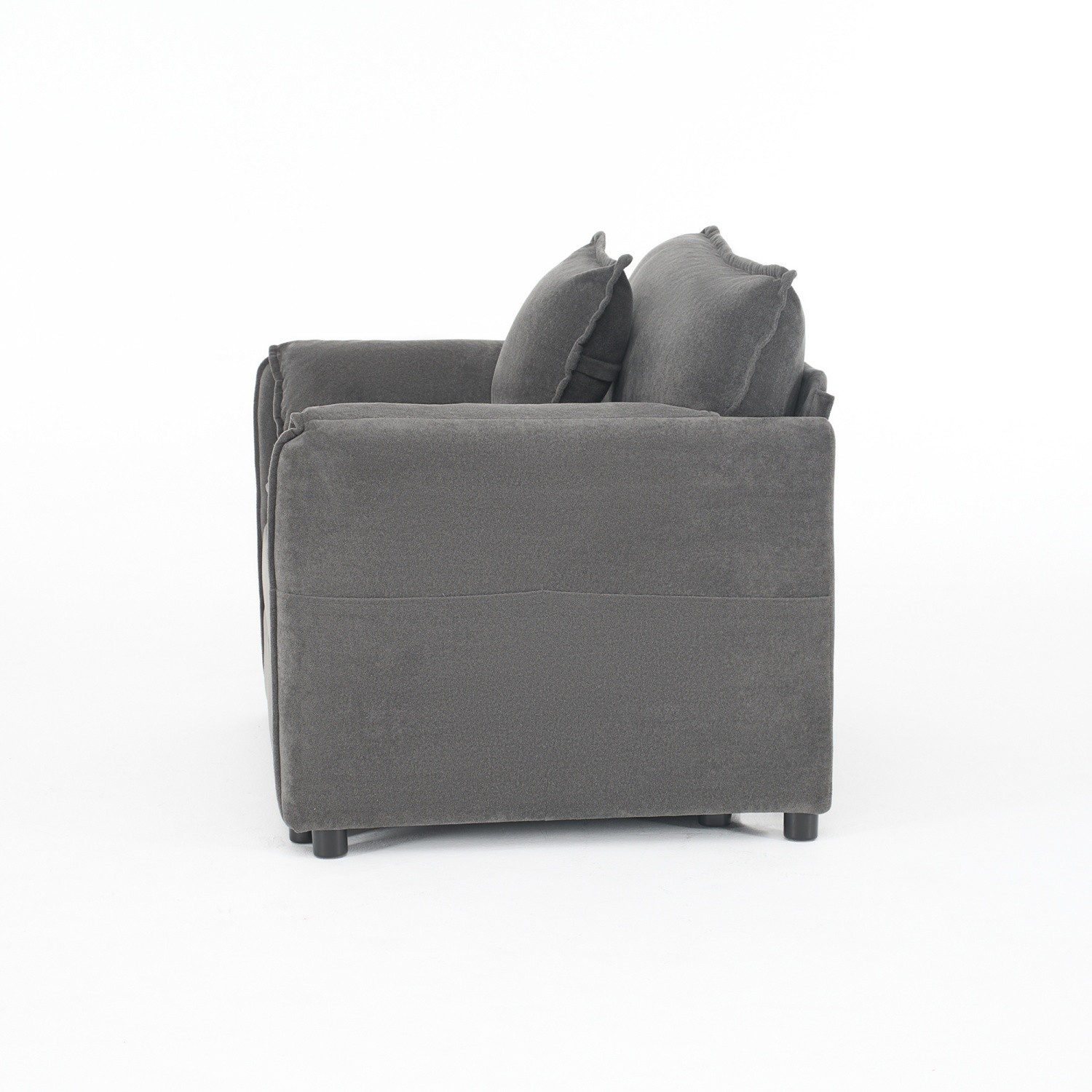 Modern Accent Chair Upholstered Single Sofa Armchair with Pillow for Living Room