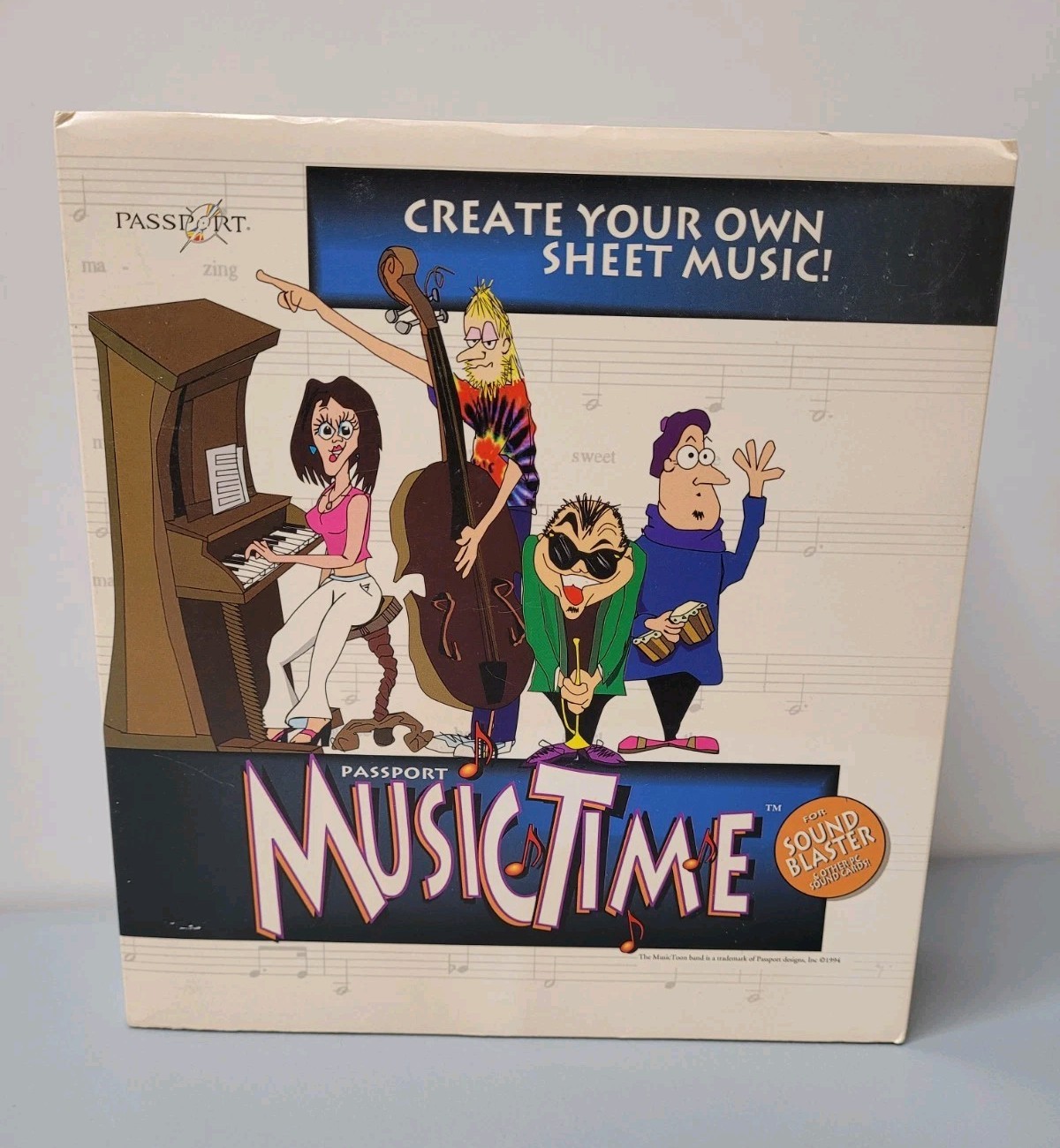 Passport Music Time Floppy Big Box Complete PC Windows Game RARE