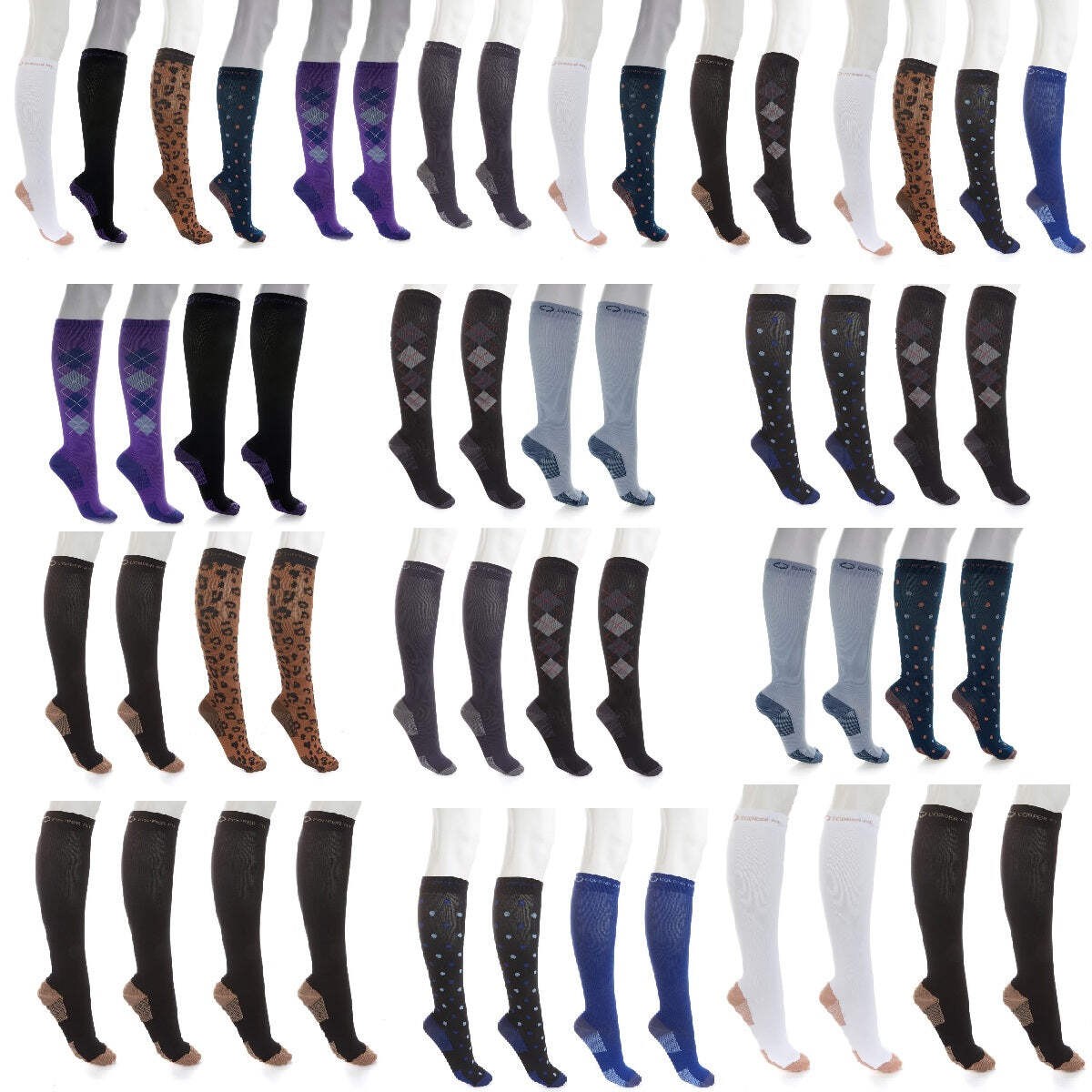 Copper Fit™ Knee-High Compression Socks 4-pack 581211/595126-J