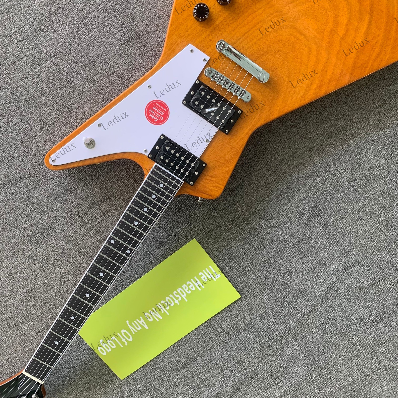 Electric Guitar Rounded Fret Edge Mahogany Body H-H Pickups Bone Nut Yellow