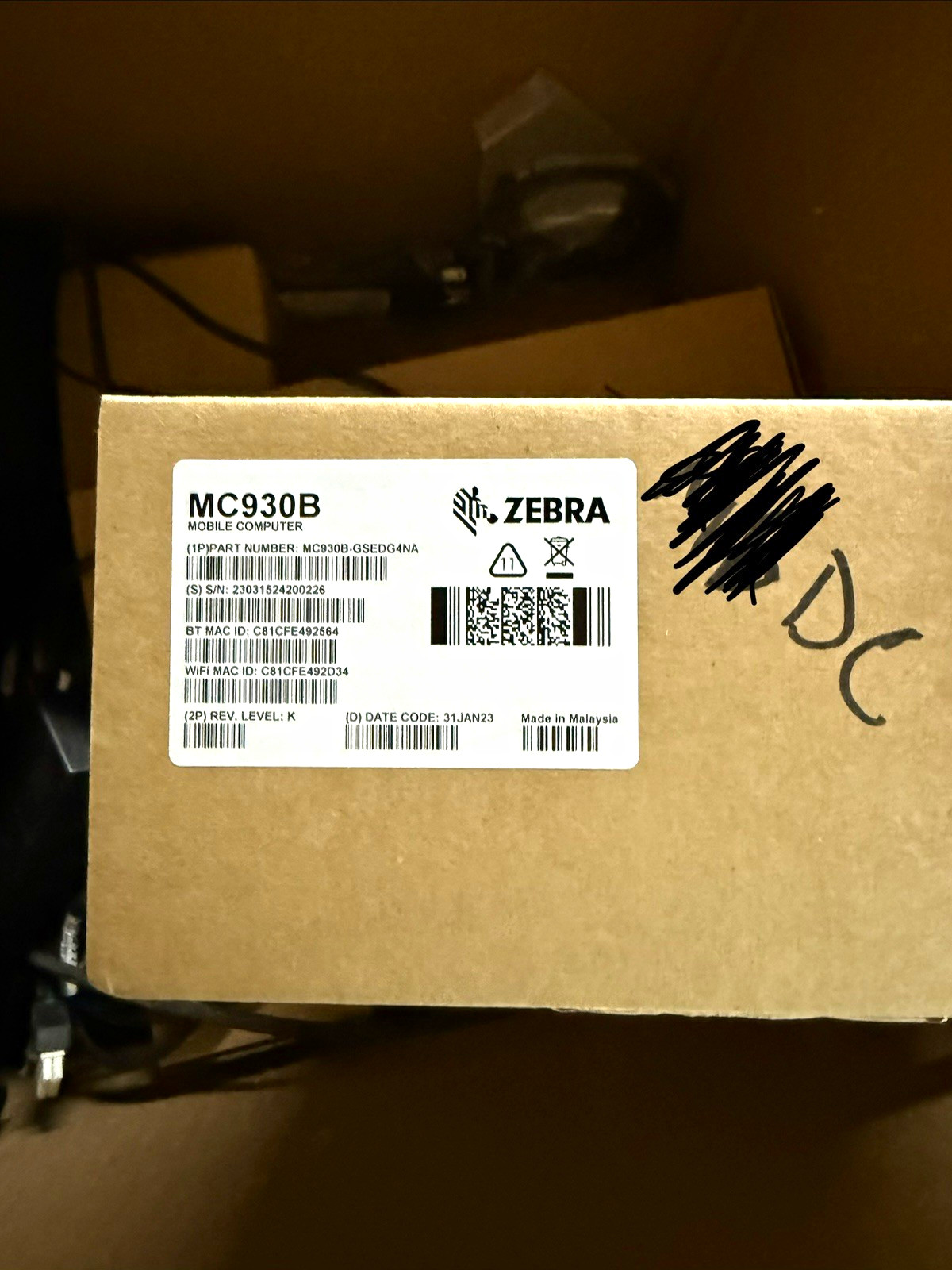 Zebra MC930B-GSEDG4NA Mobile Computer Barcode Scanner w/ 2 Batteries  (Box)