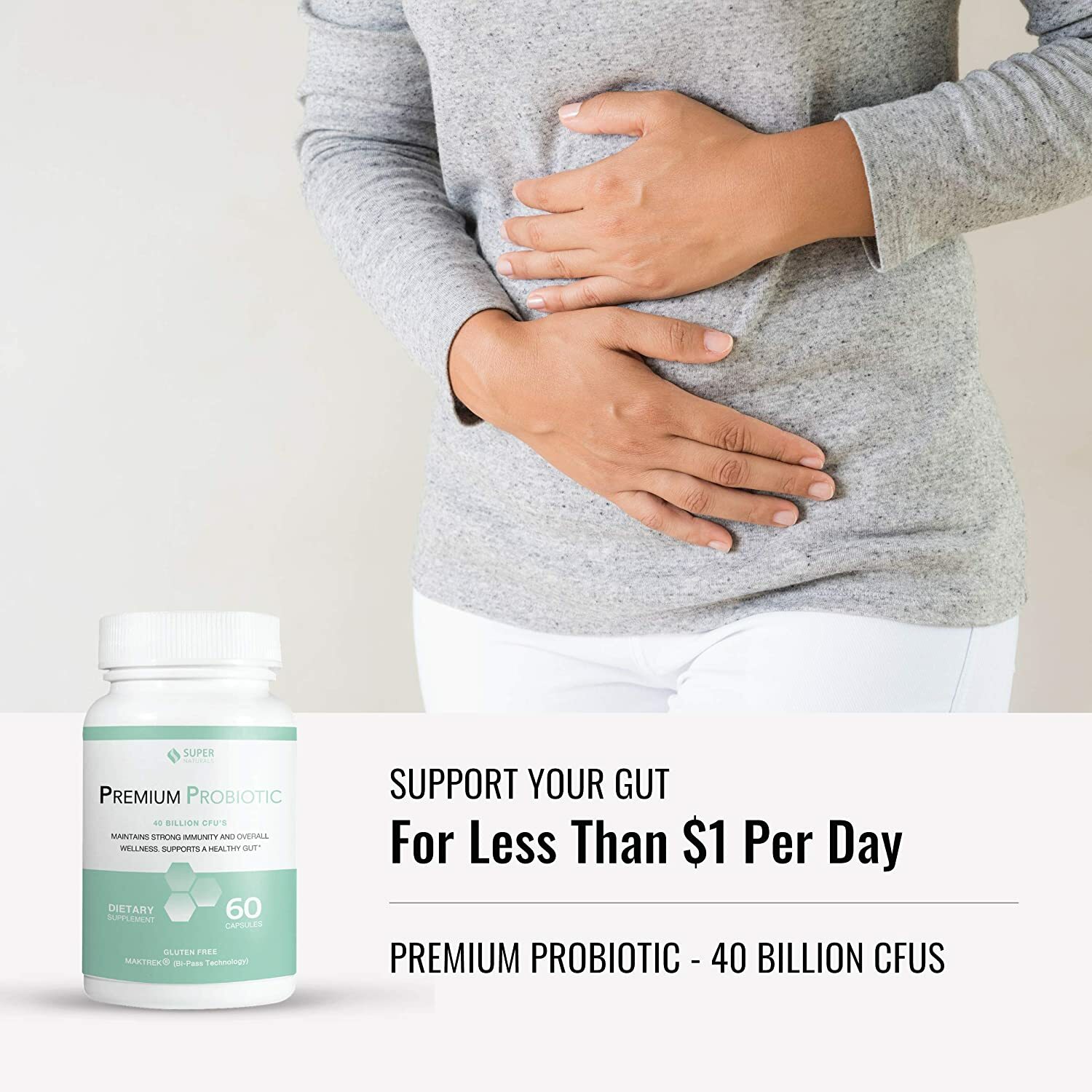 Premium Probiotic - 40 Billion CFU - Made with MAKTrek Bipass Technology