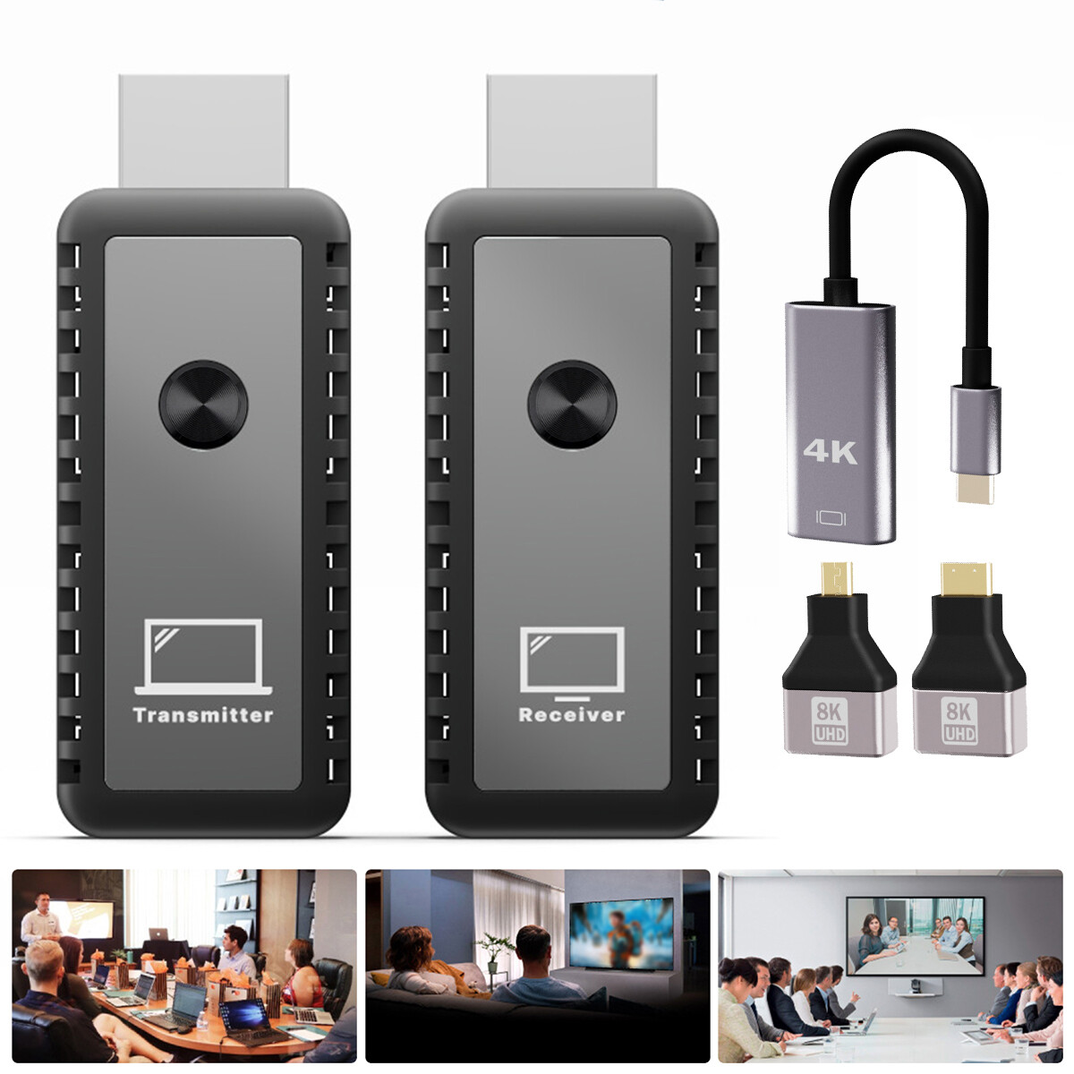 Wireless HDMI Video Transmitter & Receiver PC To TV Stick Screen Share Extender