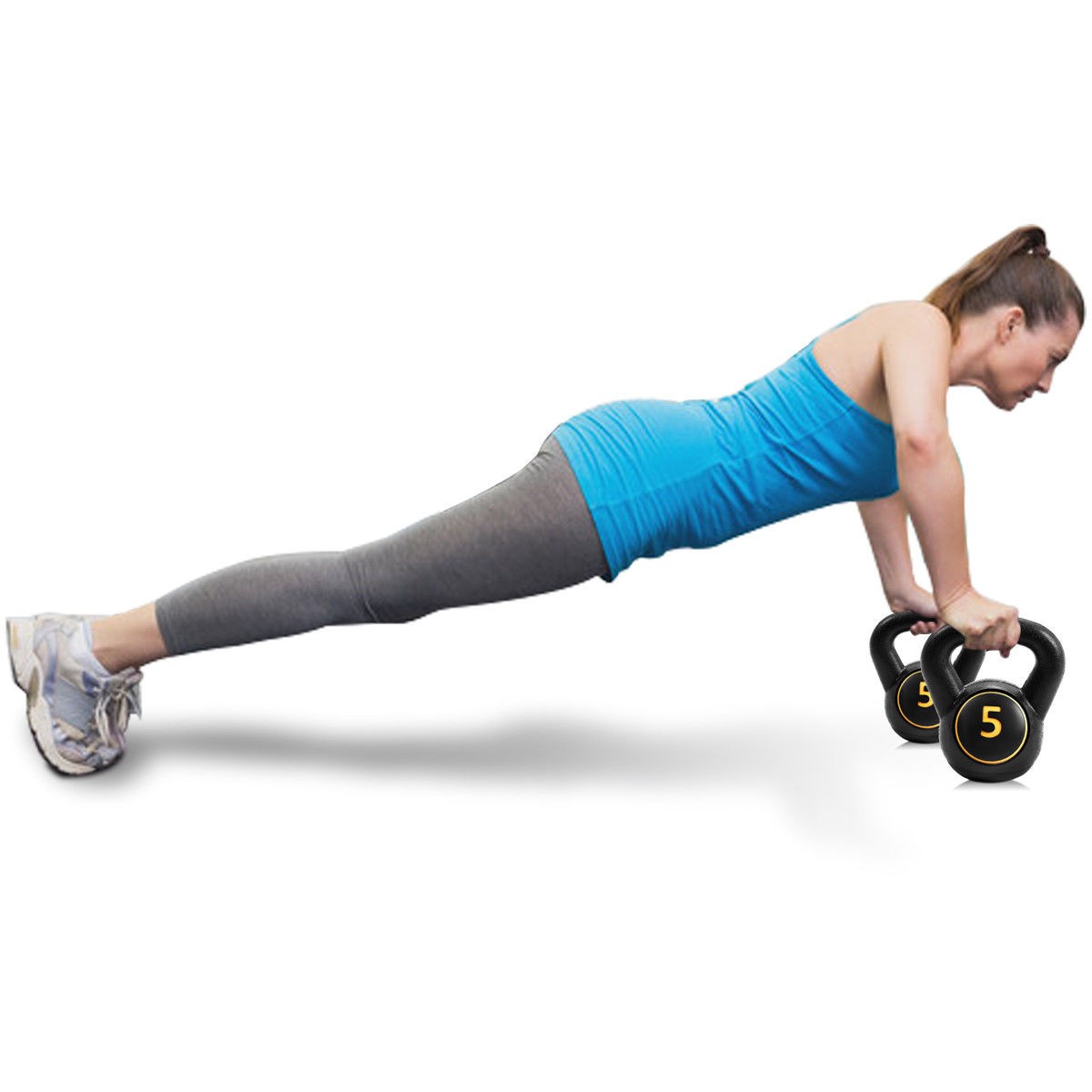 3PC Vinyl Kettlebell Kit Body Muscles Training Weights Set