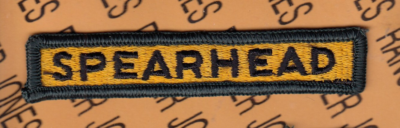 US Army 3rd Armored Division SPEARHEAD 1960-1970's ~3.75" tab patch m/e