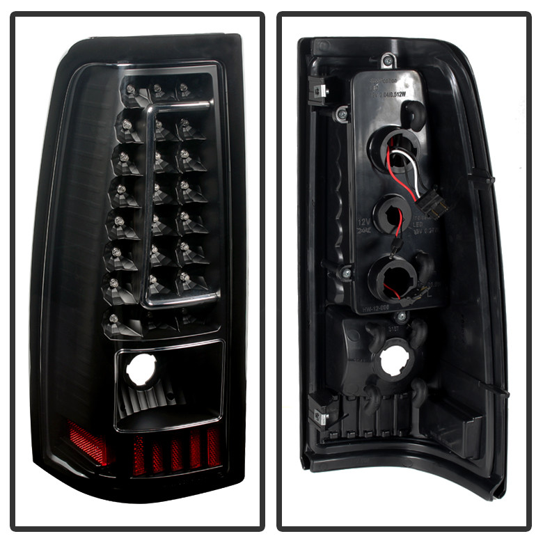 2003-2006 Chevy Silverado 1500 2500HD 3500 Black LED Tail Lights Brake Lamps Set