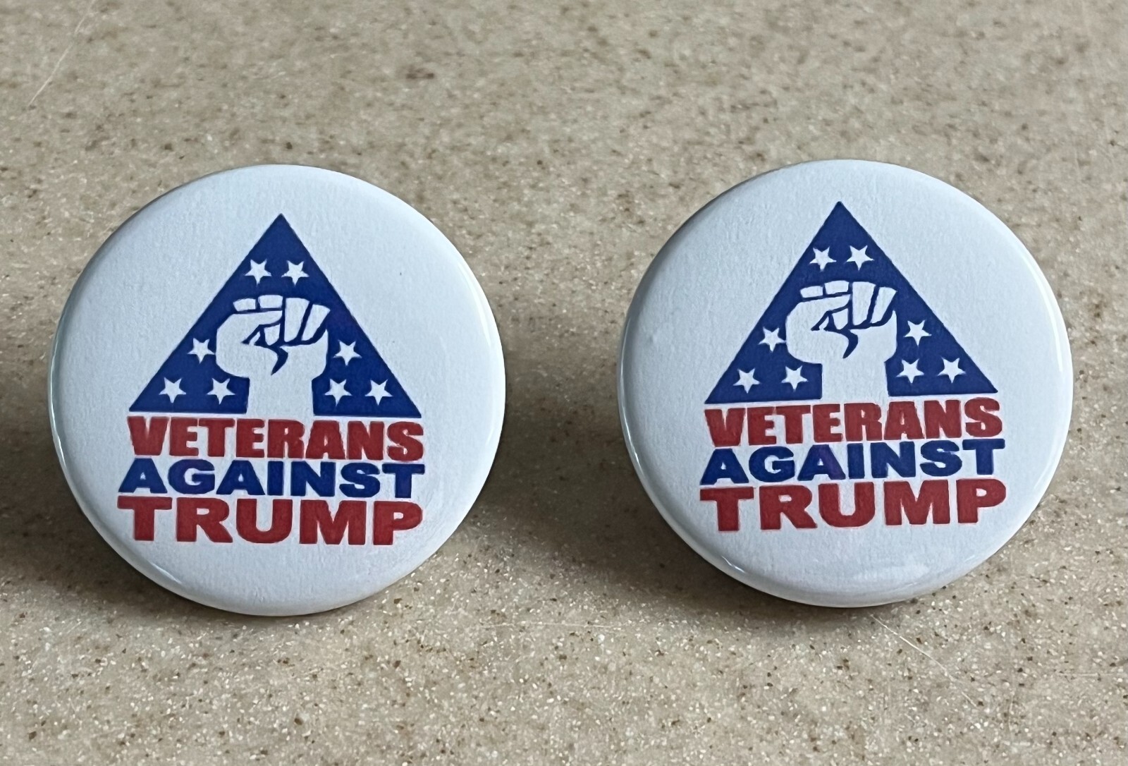 Veterans Against Trump 2-Pack, Pin-Back Buttons