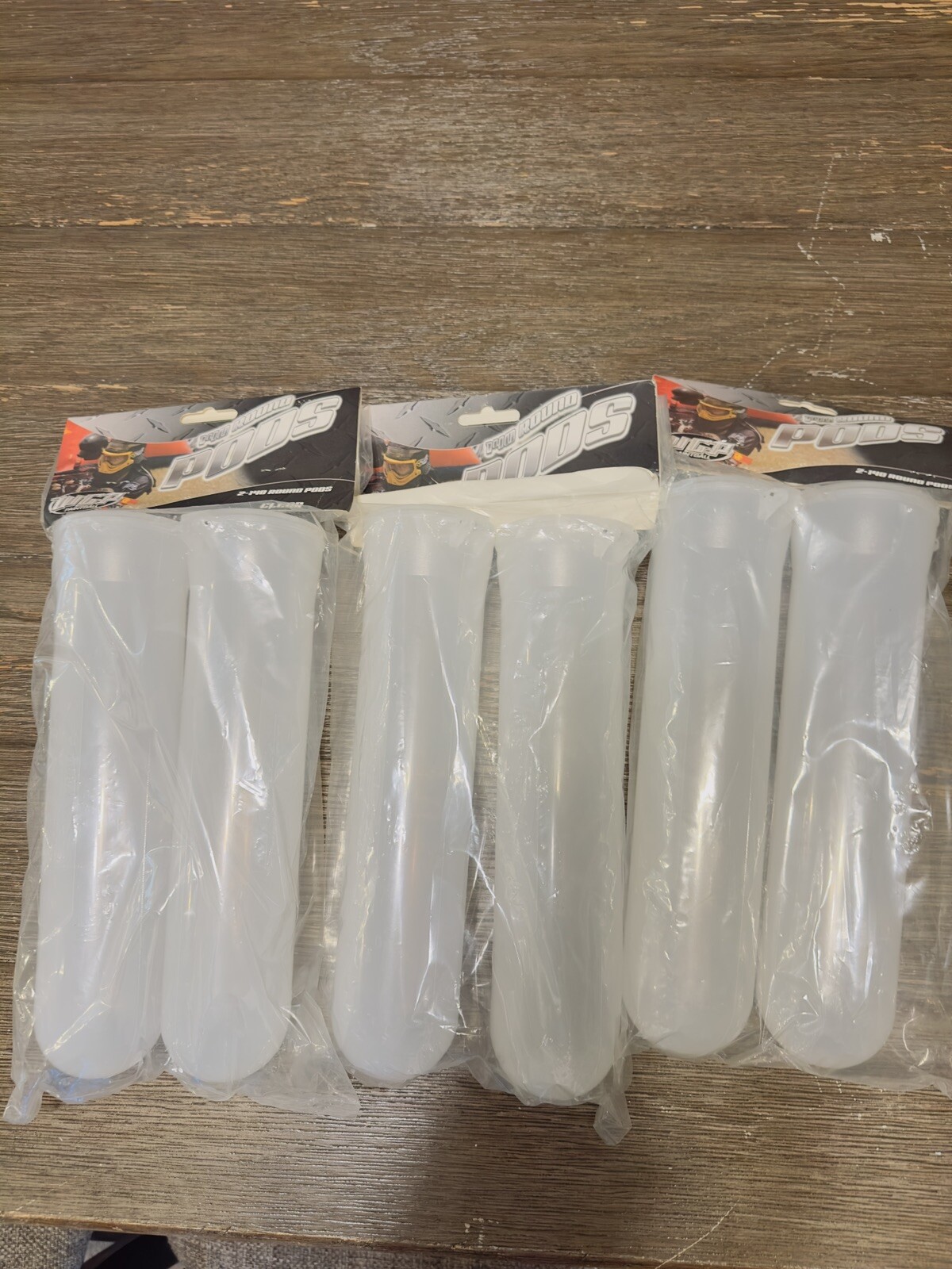 3X WGP 140 rd paintball pods Flip top. Clear.  Brand New NOS