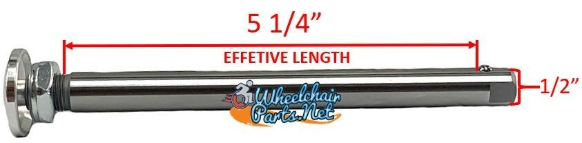 1/2" x 5 1/4" Quick release axle for wheelchairs, BIG ALUMINUM Push Button
