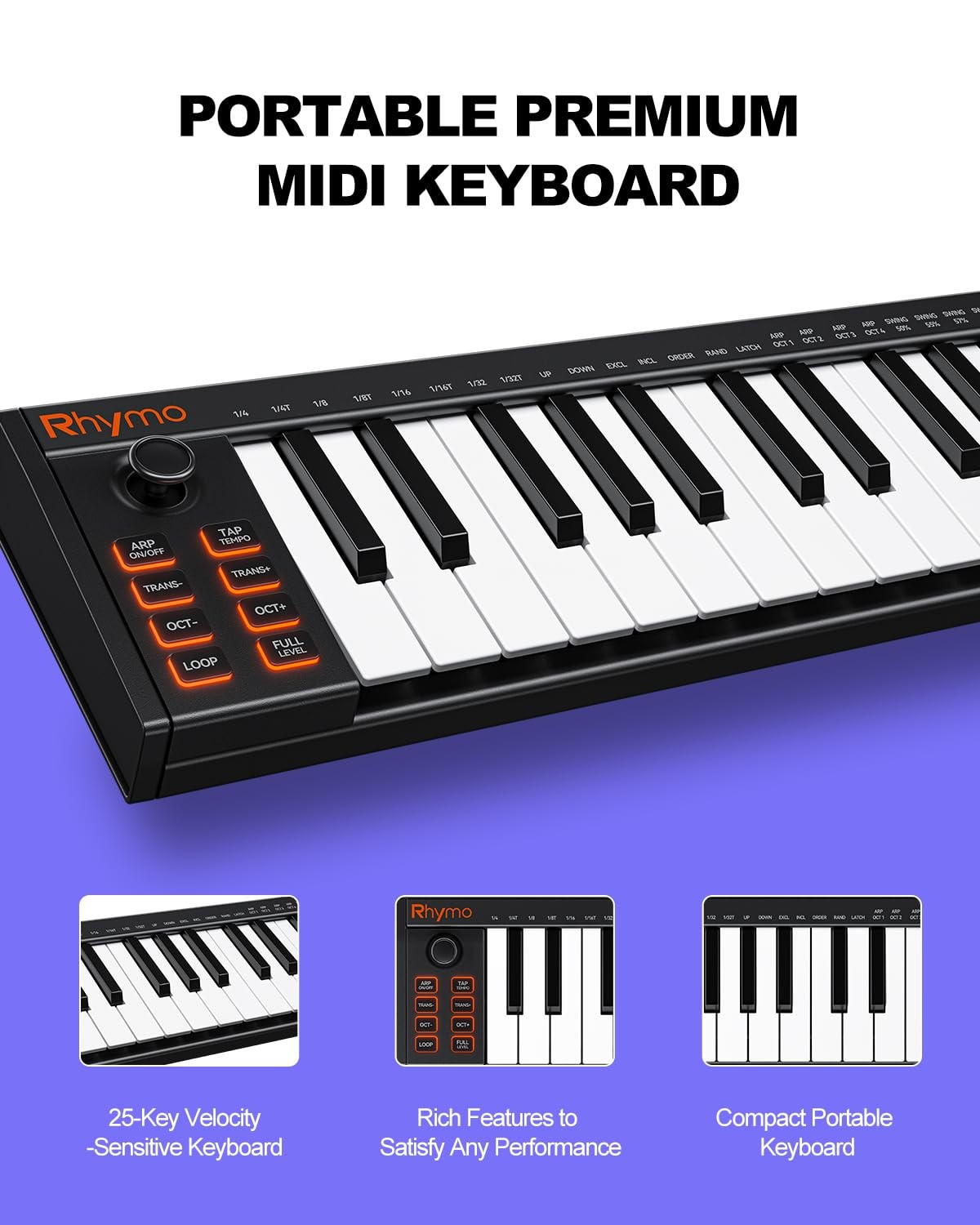 25 Key MIDI Keyboard Controller Portable USB MIDI Controller with Arpeggiator...