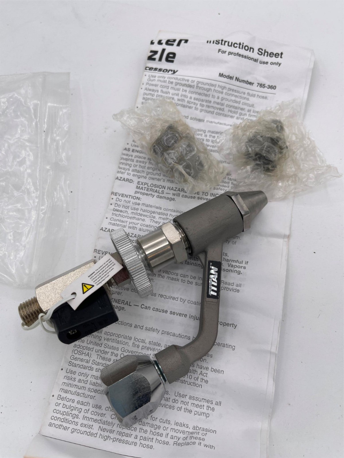 New, Titan 765-360 Splatter Nozzle