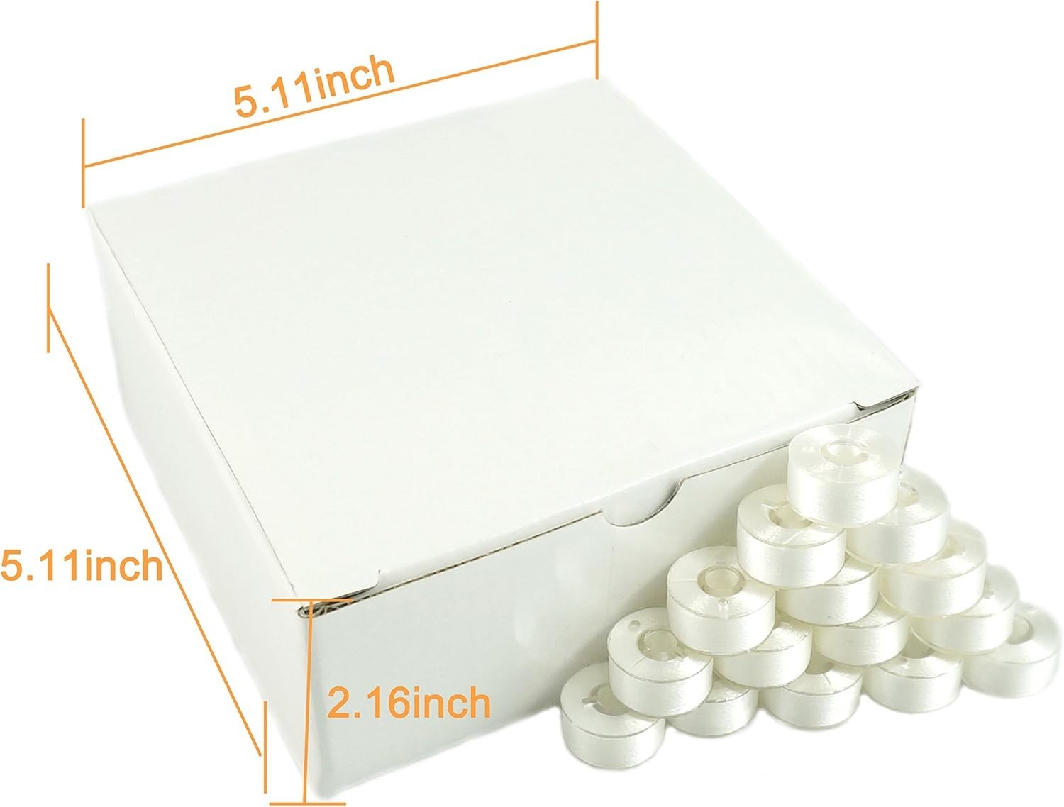 Versatile 144pcs White Prewound Bobbin Thread Set for Embroidery Machines
