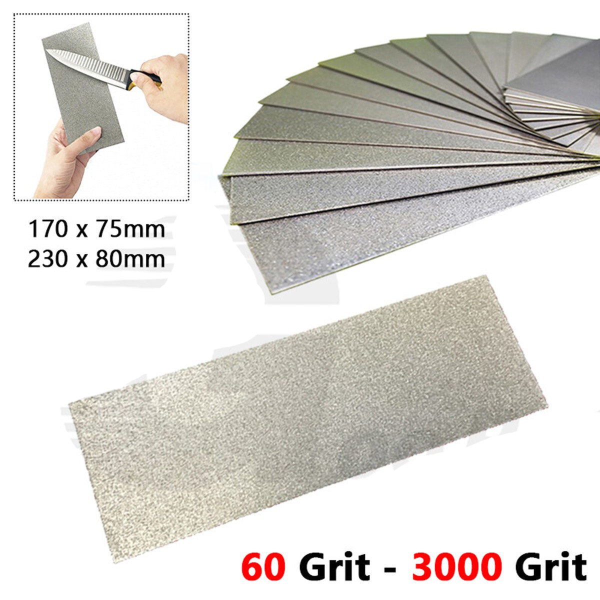 Diamond Knife Tool Sharpening Stone Sharpener Whetstone Fine Coarse Grit 60-3000