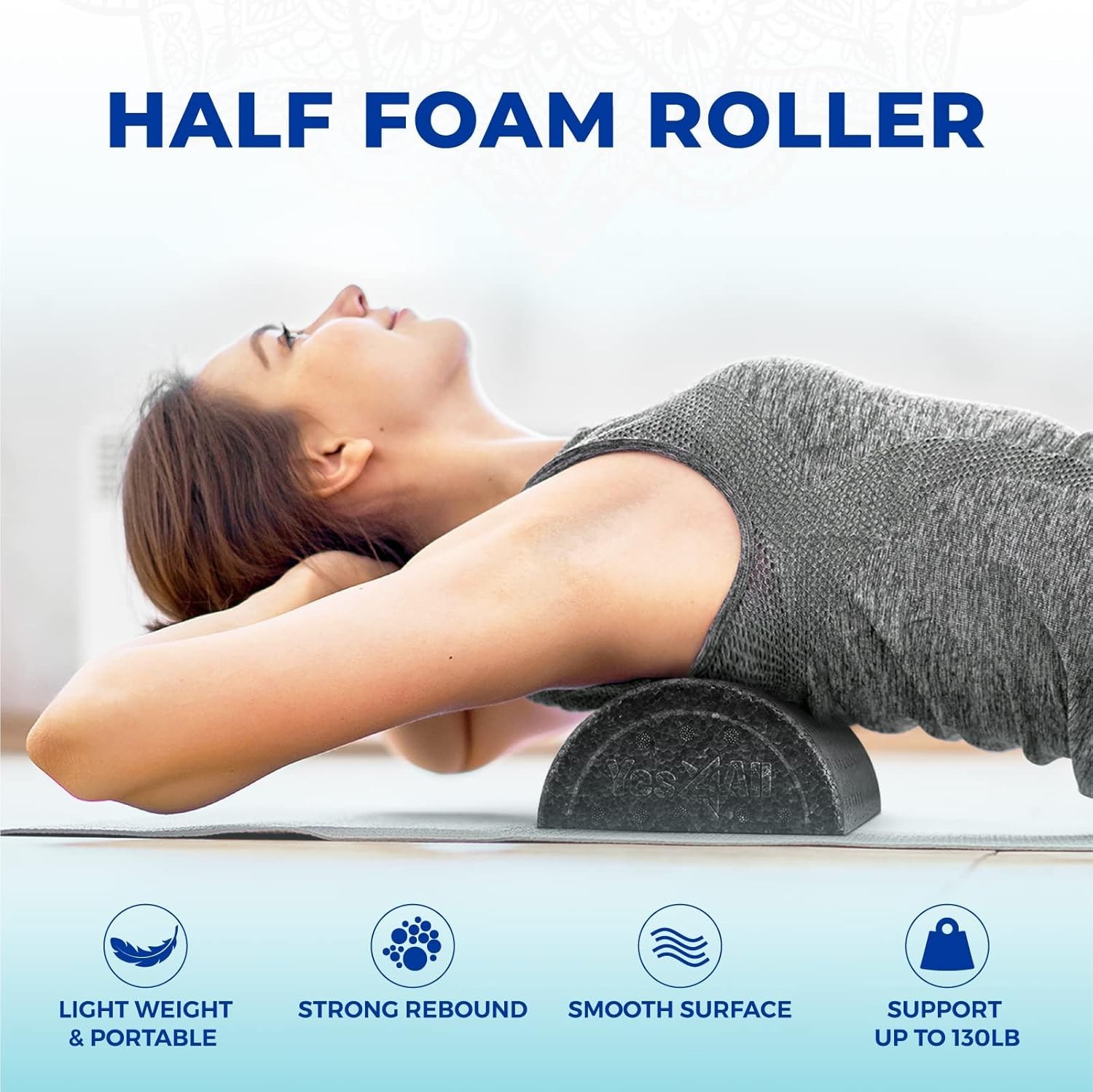 Versatile High-Density Foam Roller - Perfect for Yoga, Pilates & Stretching
