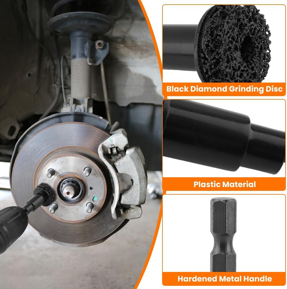 Wheel Hub Cleaning Kit, Brake Hu-B Rus-T Removal Tool Includes 1 Conversion Head