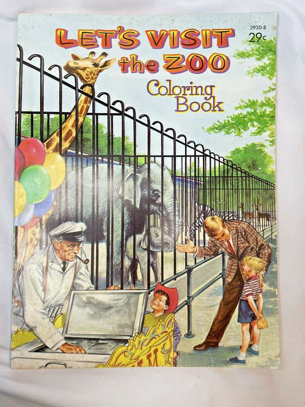 1958 Vintage Coloring Book Let’s Visit The Zoo Ephemeral Mid Century UNUSED