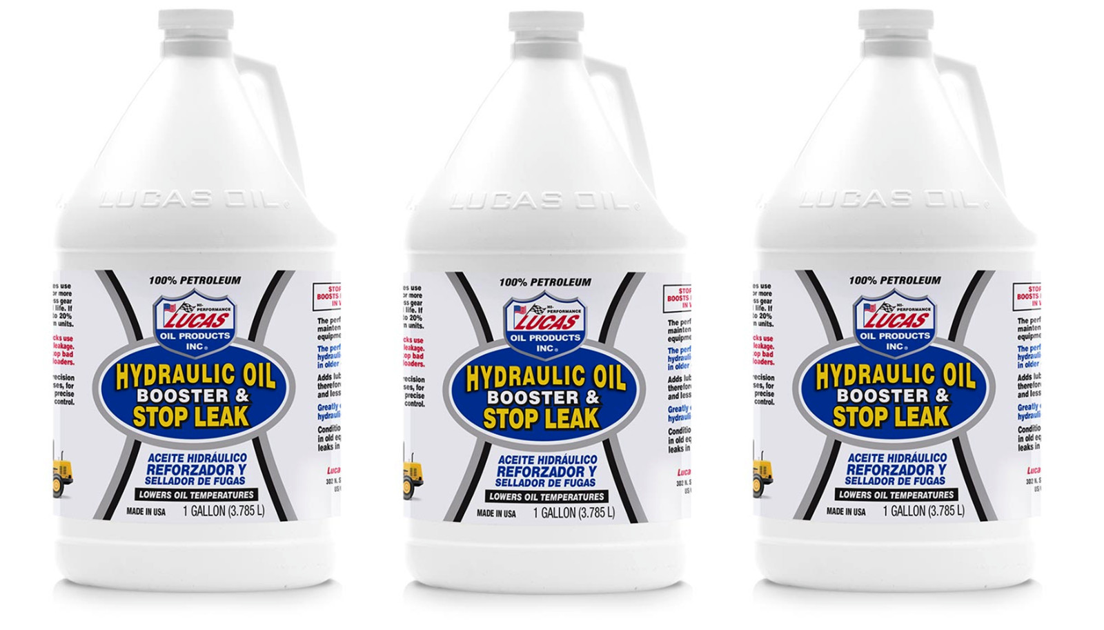 Lucas Oil 10018 Hydraulic Oil Booster and Stop Leak Fluid Additive (3 Gallons)