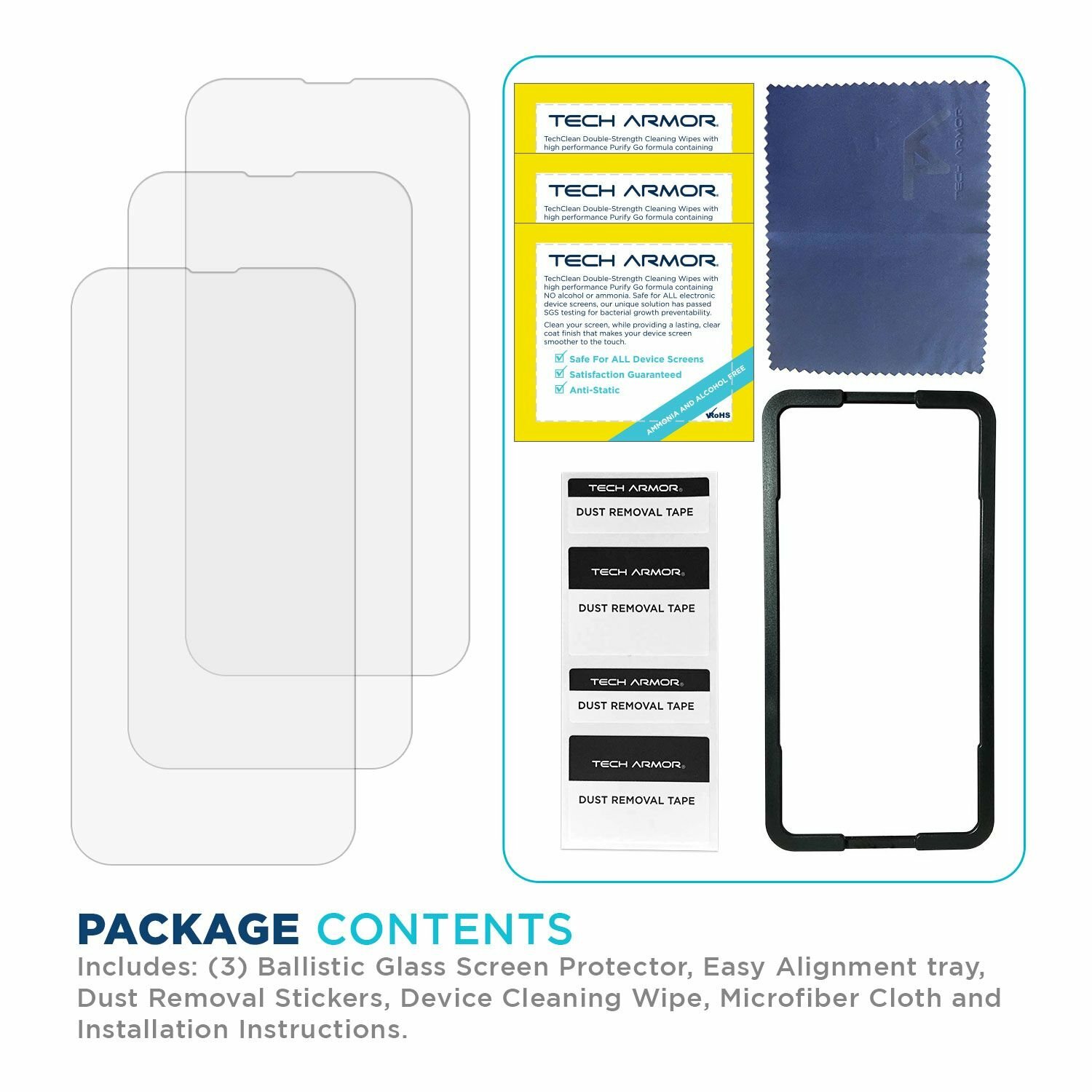 Tech Armor Glass Screen Protector for iPhone 14 Plus and 13 Pro Max 6.7" 3-PACK
