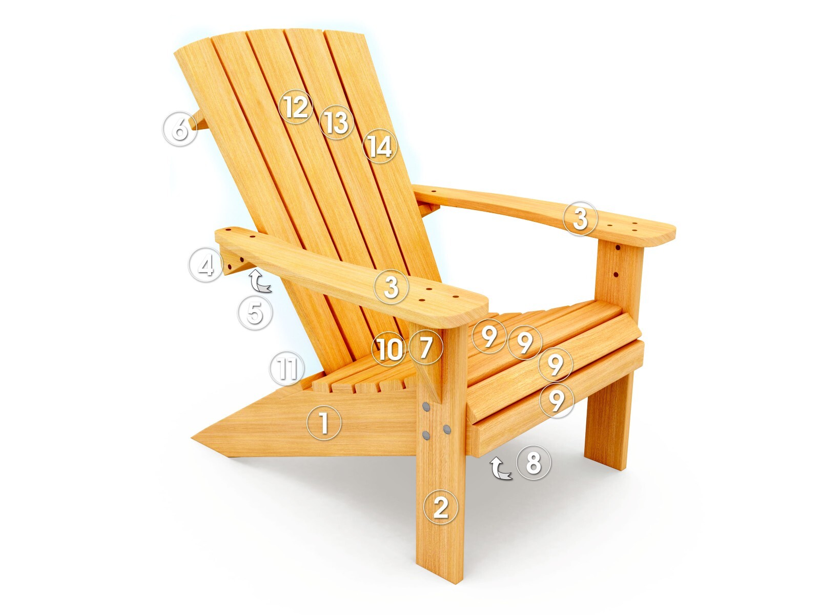 Digital plans + Assembly Manual to make a classic Adirondack chair from scratch