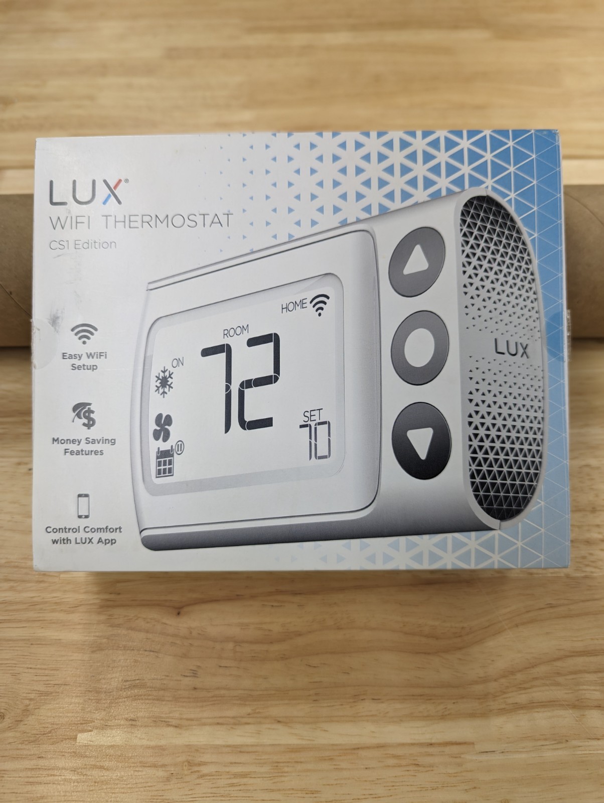 LUX WIFI Thermostat CS1 Edition White. CS1-WH1-B04, NEW OPEN BOX. E.C.
