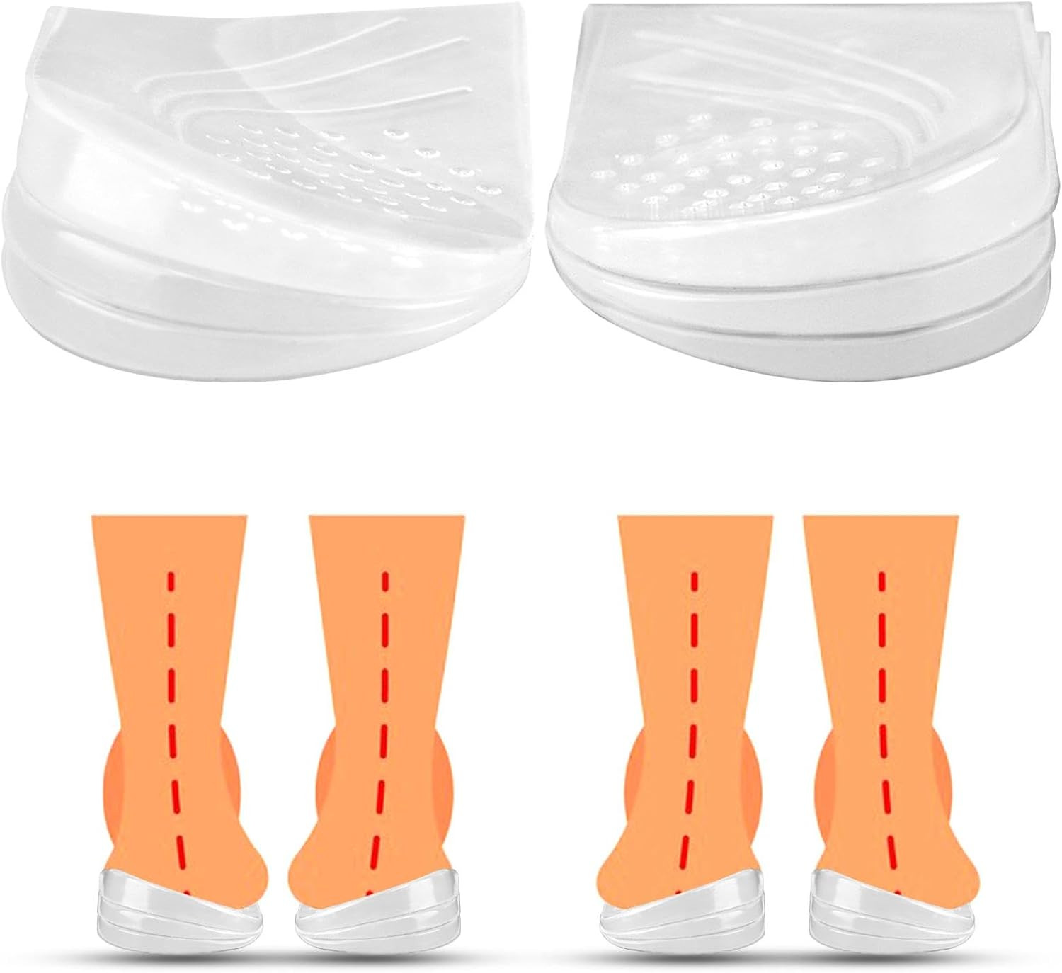 3-Layer 6Pcs Adjustable Heel Wedge Corrective Inserts For Supination & Pronation