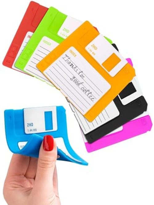 6 Pcs Floppy Disk Coaster Set - 3.54"x3.54" Funny Coasters for Adults, Retro