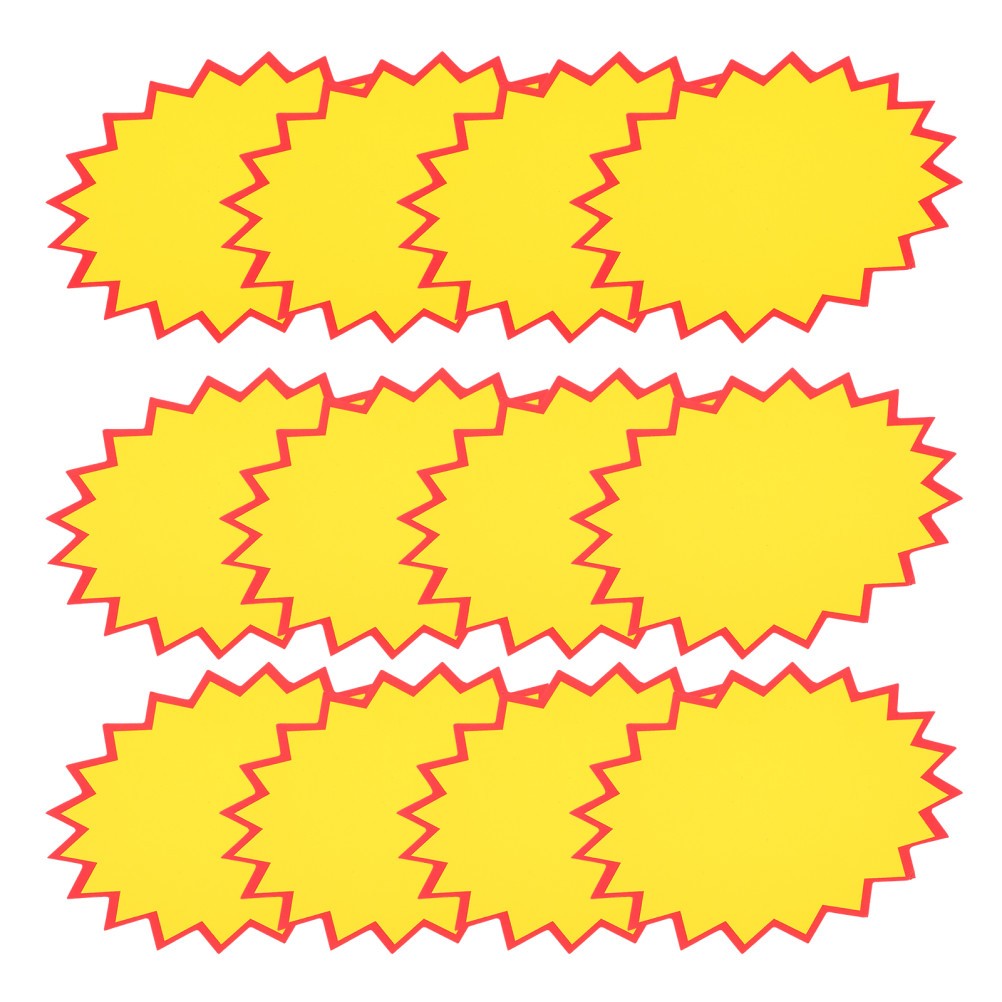 100Pcs Price Display Stand with Clips Yellow Paper Price Tag for Store Shelving